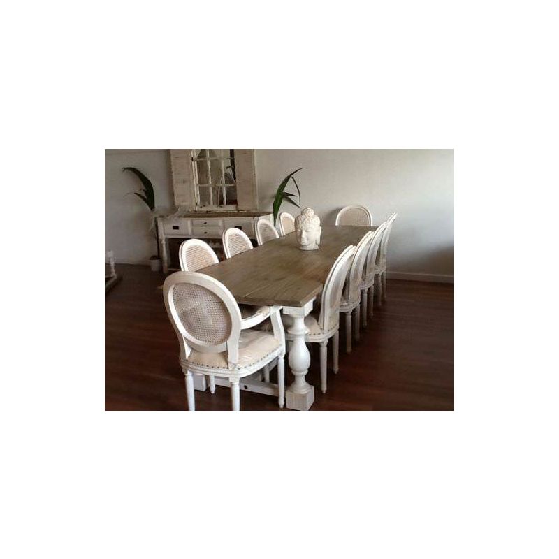 3m Ellena Dining Table with 8 Ellena Chairs & 2 Armchairs 